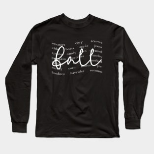 Fall Words Autumn Thanksgiving Fall Graphic Autumn Long Sleeve T-Shirt